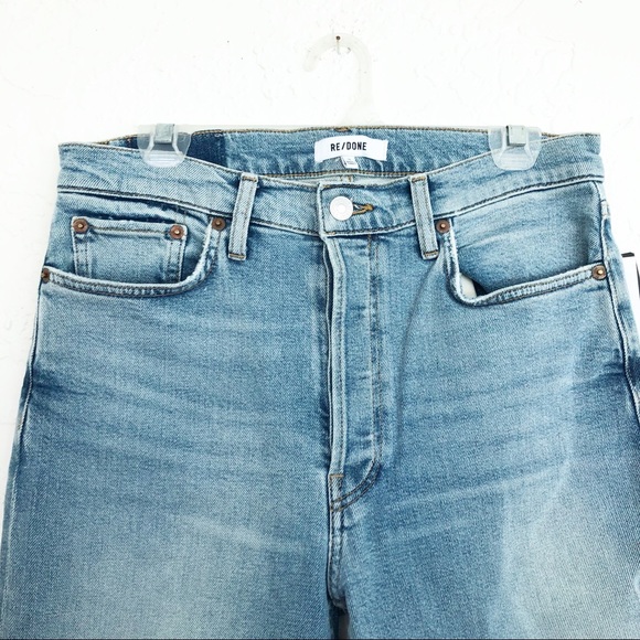 NWT Re Done 70’s Stove Pipe High Rise Destroyed Jeans - Picture 4 of 11